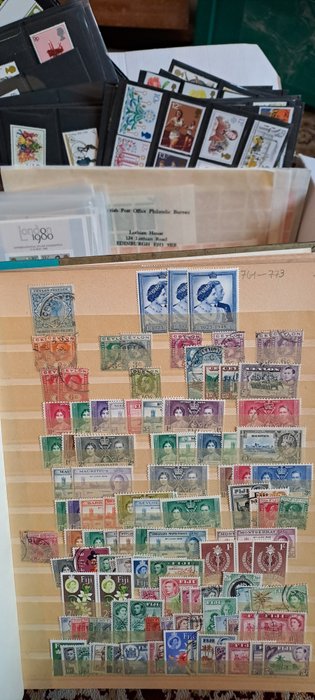 Det Britiske Statssamfund  - Storbritannien, pænt udvalg, mest MNH med feltdele, blokkombinationer, flot helhed