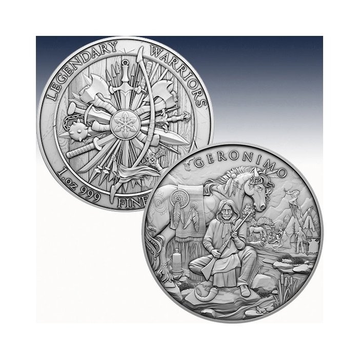 Verden Silver medal 2024 Legendary Warriors - Geronimo 1 Oz (999)  (Ingen mindstepris)