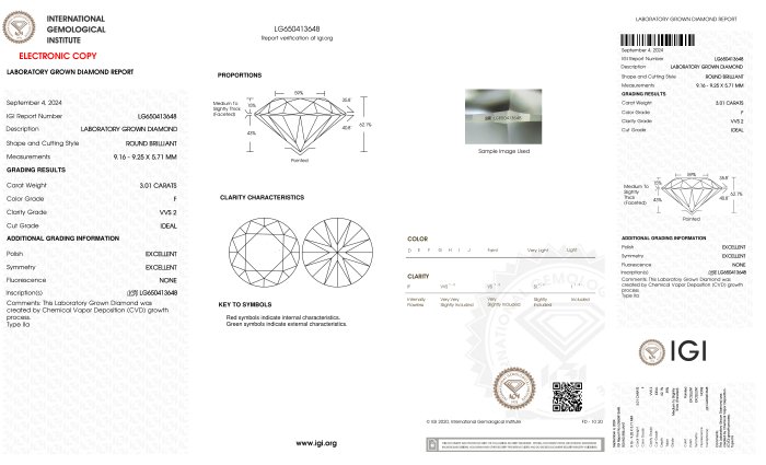 Ingen mindstepris - Ring - 18 kraat Hvidguld -  3.01ct. tw. Diamant (Laboratoriedyrket) - Runde F-VVS2