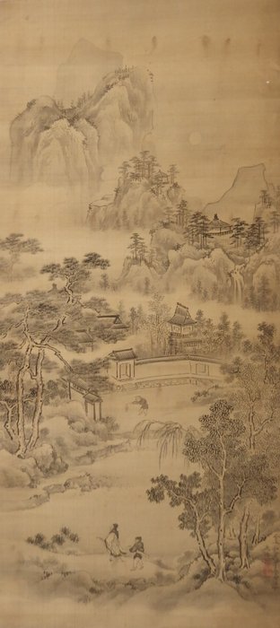 Hanging Scroll (Kakejiku) - Landscape - Eikai 永海 - Japan  (Ingen mindstepris)