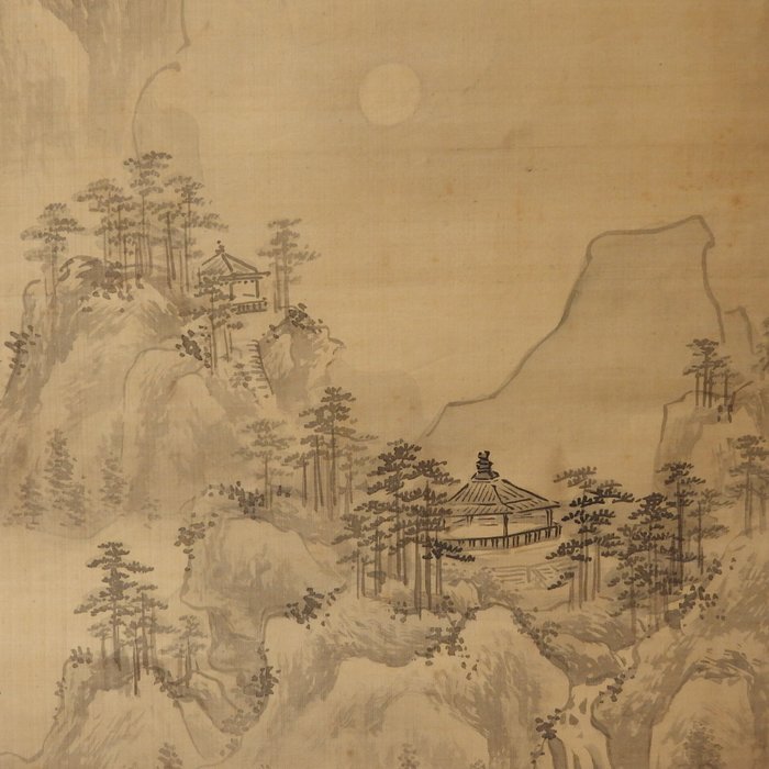 Hanging Scroll (Kakejiku) - Landscape - Eikai 永海 - Japan  (Ingen mindstepris)