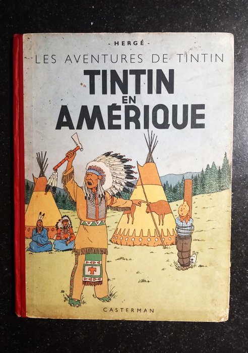 Tintin T2 - Tintin en Amérique (B1) - C - EO couleur - 1 Album - Første udgave - 1945