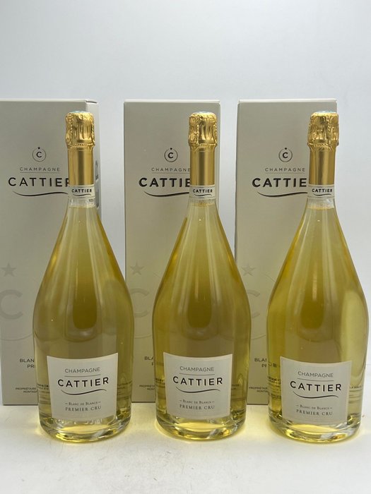 Cattier, Blanc de Blancs - Champagne Premier Cru - 3 Magnummer (1,5 L)