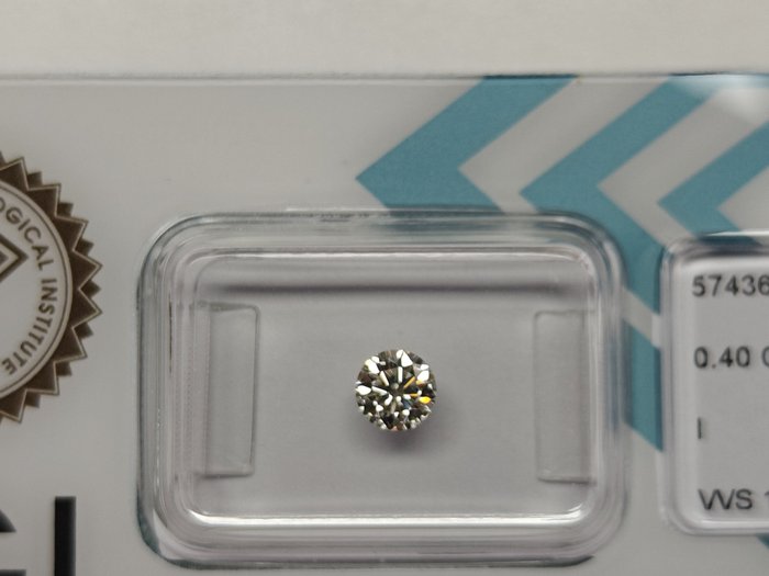 1 pcs Diamant  (Natur)  - 040 ct - Rund - I - VVS1 - International Gemological Institute (IGI)