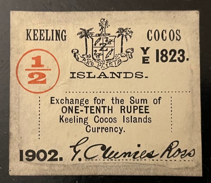 Keeling Cocos. - 1/2 and 2 Rupia - 1902  (Ingen mindstepris)