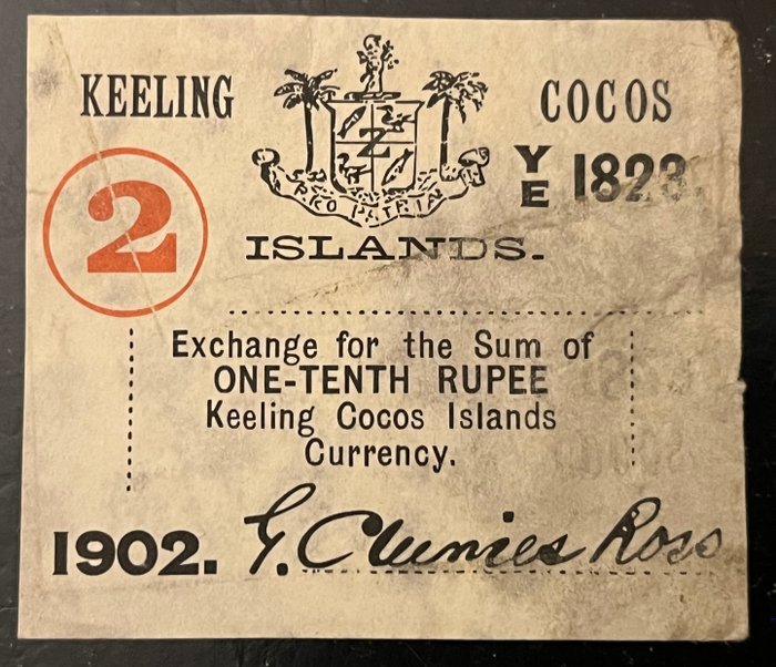 Keeling Cocos. - 1/2 and 2 Rupia - 1902  (Ingen mindstepris)