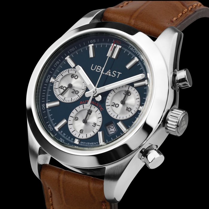 Ublast - Air Prince Automatic Chronograph - REF.UBAPCH40BU/PLM - Swiss MOVT - Mænd - Ny