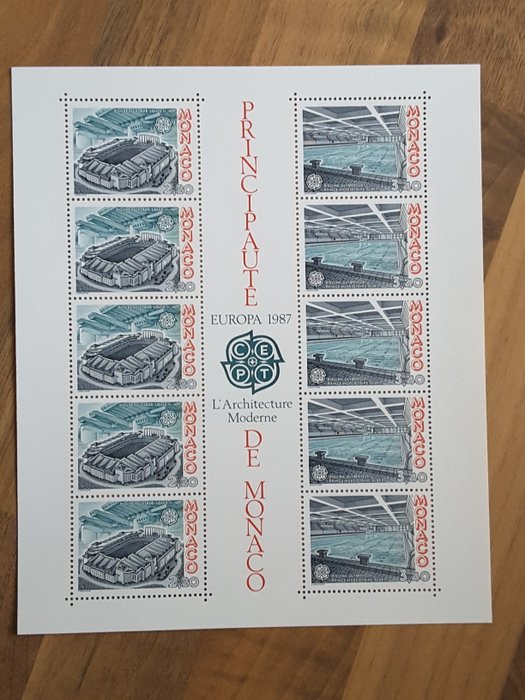 Monaco 1987/1990 - 4 hele år med aktuelle frimærker med souvenirark, forhåndsstempler og hæfter - Yvert 1562 à 1752 sans les non émis, BF 37, 39a, 41, 46, 49, préo 94 à 109, carnets 1 à 6