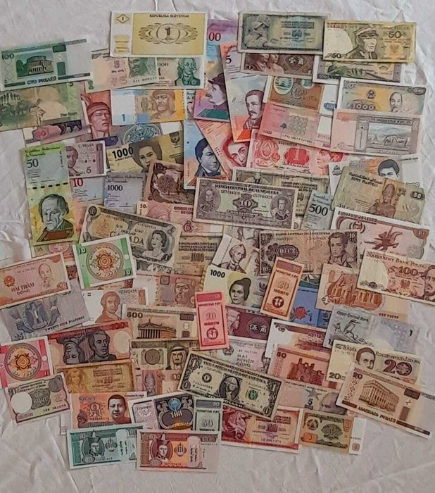 Verden - 130 Banknotes - including duplicates - various dates  (Ingen mindstepris)