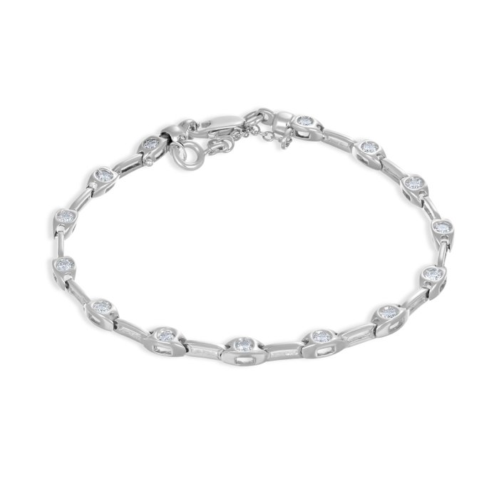 Armbånd - 18 kraat Hvidguld -  070ct tw Diamant (Natur)