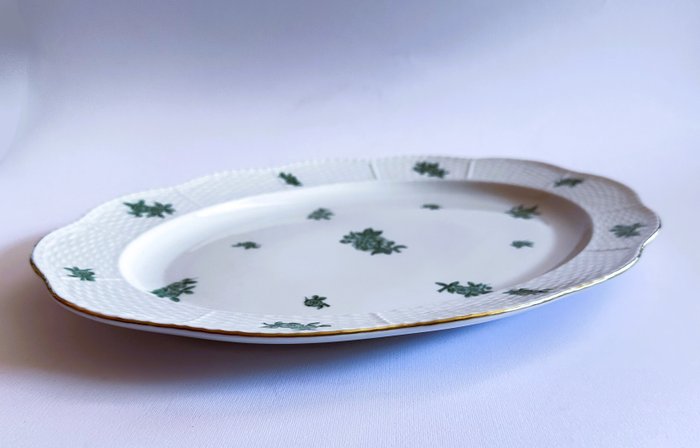 Herend - Bordservice (5) - meget sjælden - Green Eton Service tallerkener og skåle med håndmaling - Porcelæn