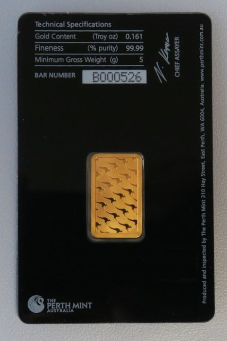 5 gram - Guld 999 - Perth Mint - Forseglet