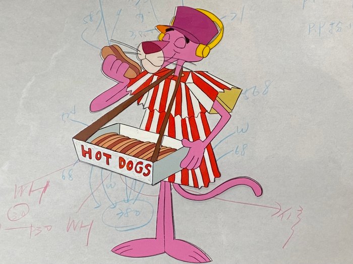 The Pink Panther Show (1970) - 1 Original Animation Cel og Tegning af The Pink Panther