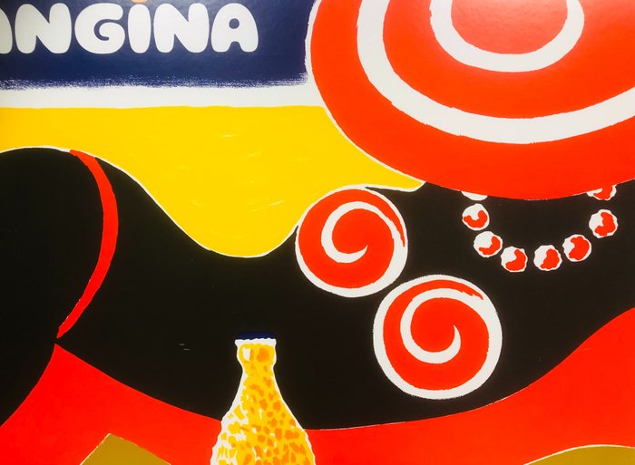 Bernard Villemot - Orangina On The Beach (linen backed on canvas) - 1980‹erne