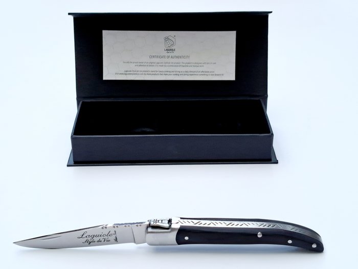 Laguiole - Pocket Knife - Black Ebony Wood - style de - Lommekniv