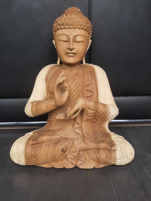 boudha en bois/Vitarka mudra/fait main - Skulptur - Buddha - Indonesien  (Ingen mindstepris)