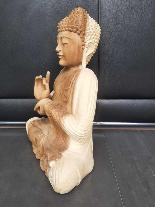 boudha en bois/Vitarka mudra/fait main - Skulptur - Buddha - Indonesien  (Ingen mindstepris)