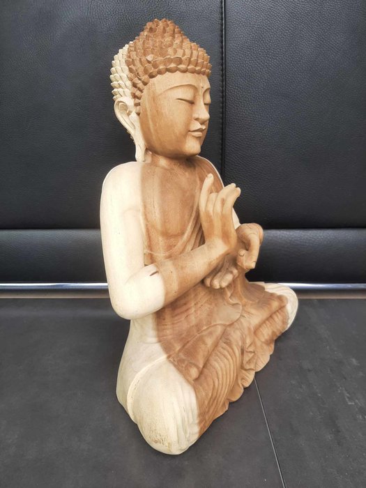 boudha en bois/Vitarka mudra/fait main - Skulptur - Buddha - Indonesien  (Ingen mindstepris)