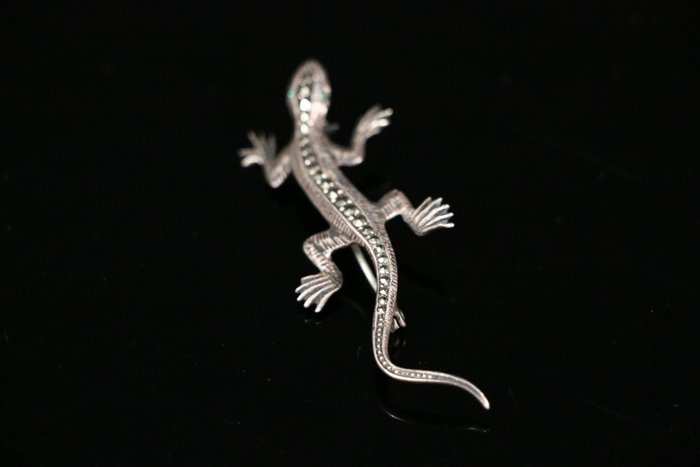 Ingen mindstepris - Broche .835 Sølv Broche - Salamander