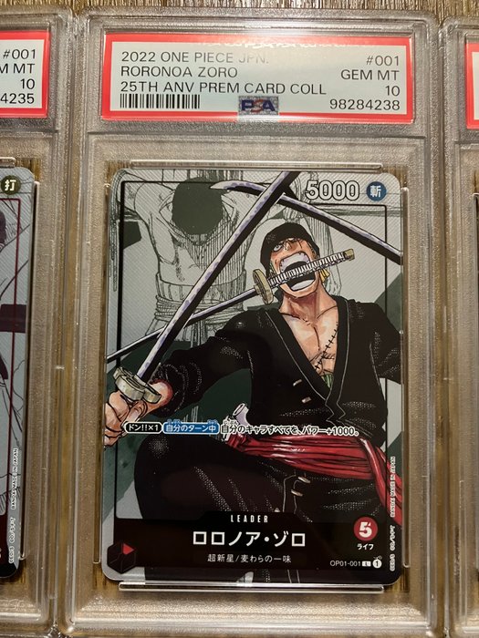 Bandai - 10 Graded card - 25th Anniversary Straw Hat Pirates - One piece - PSA 10, 9, 7