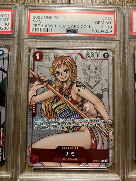 Bandai - 10 Graded card - 25th Anniversary Straw Hat Pirates - One piece - PSA 10, 9, 7