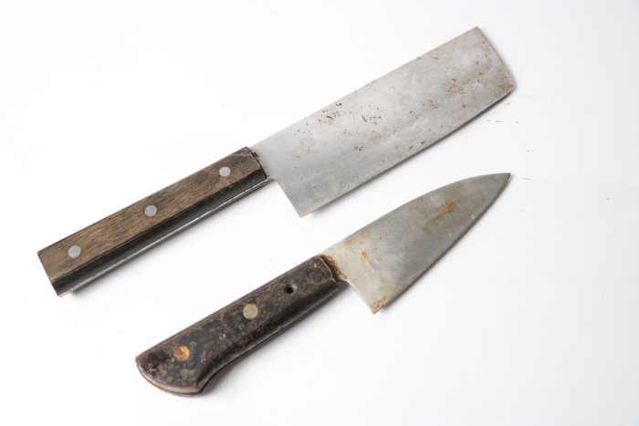 "刀 KATANA"  薄刃 Usuba , 出刃 Deba , - Køkkenkniv - Kitchen knife set - Stål - Japan