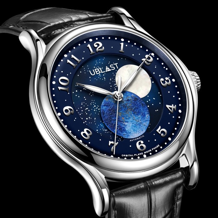 Ublast - " NO RESERVE PRICE " Orbital Plane - Automatic Moon Phase - REFUBORPL42BU - Limited - Ingen mindstepris - Mænd - Ny