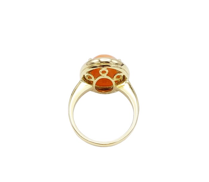 Ring - 18 kraat Gulguld -  5.77ct. tw. Koral - Koral