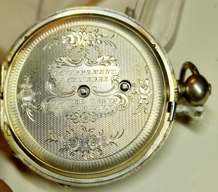 Echappement cylinder quatre trois rubis - French pocket watch - 445 - 1901-1949