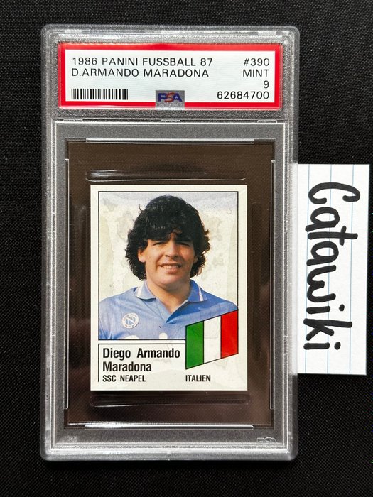 Panini - Fussball 87 - #390 Diego Maradona - 1 Graded sticker - PSA 9