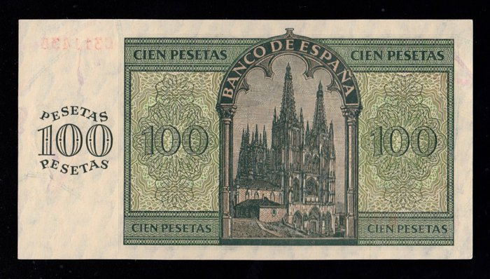 Spanien. 1 X 100 Pesetas - 1936