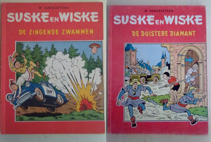 Suske en Wiske 29 - De Zingende Zwammen  23 - De Duistere Diamant - Nederlands TH - 2 Album - Genoptryk - 1960/1964