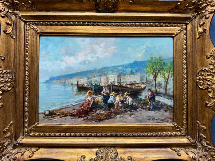 Giovanni Dominech (XX) - Pescatori a Mergellina - Napoli