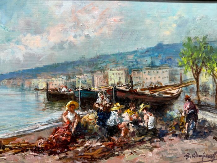 Giovanni Dominech (XX) - Pescatori a Mergellina - Napoli