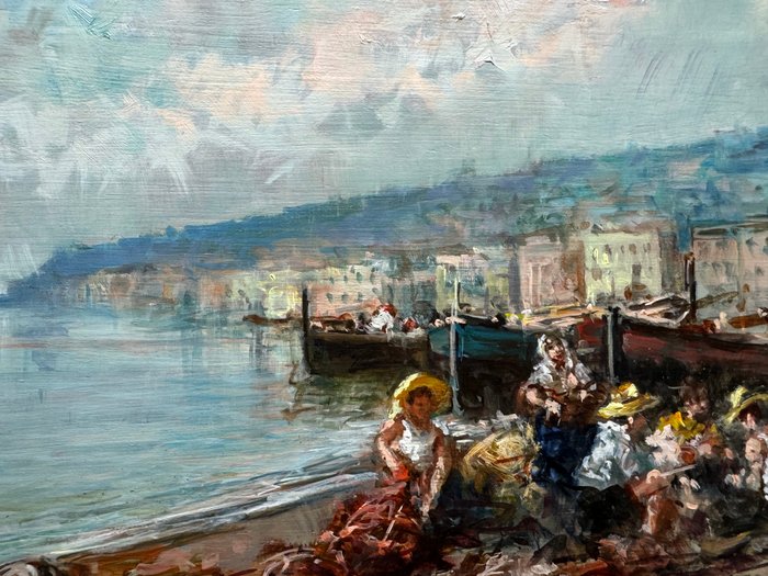 Giovanni Dominech (XX) - Pescatori a Mergellina - Napoli