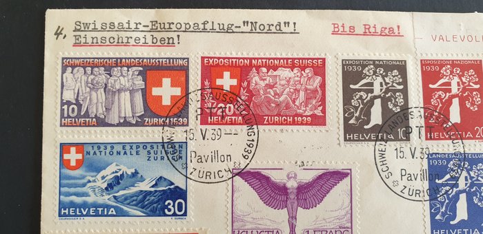 Schweiz  - 1939: Swissair-Europaflight Nord, Riga, af R