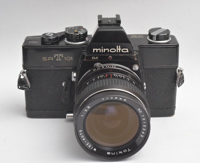 Minolta Rare SRT 101 Black w/ Tokina 28mm Wide lens Reflekskamera med enkelt linse (SLR)