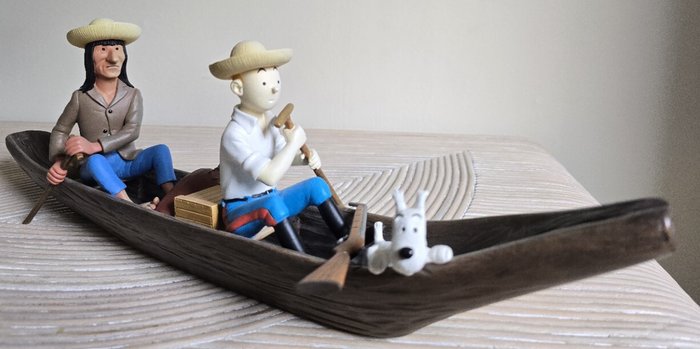 Tintin, 46956 - La Pirogue - Les images mythiques Figurine - 2008