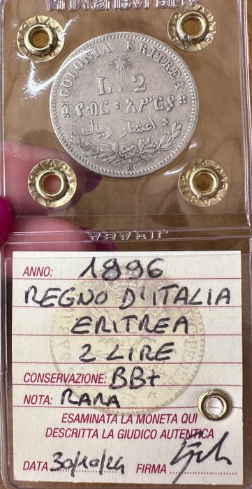 Italien, Italien Eritrea Umberto I. 2 Lire 1896