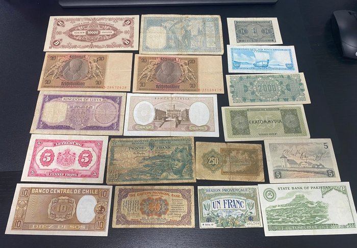 Verden. - 18 banknotes - various dates  (Ingen mindstepris)