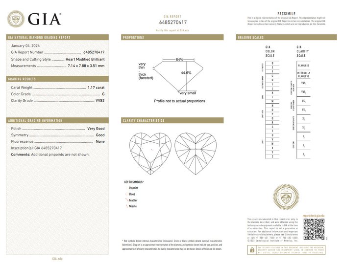 2 pcs Diamant  (Natur)  - 2.40 ct - Hjerte - G - VVS1, VVS2 - Gemological Institute of America (GIA) - fantastisk par