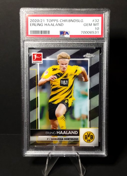 2020/21 Topps Chrome Bundesliga Erling Haaland PSA 10 Graded card