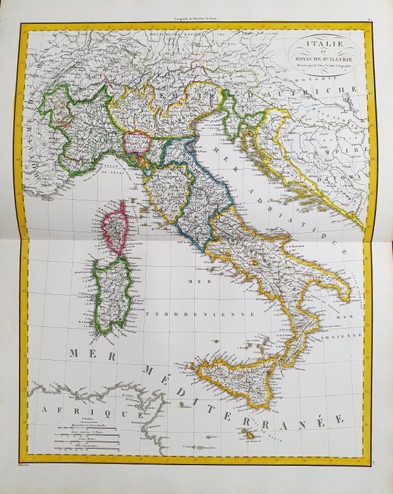 Europa - Italien / Kroatien / Istrien / Dalmatien / Sicilien / Sardinien / Lombardiet / Bosnien; Pierre M Lapie / Conrad Malte-Brun - Italie et Royaume d'Illyrie - 1801-1820