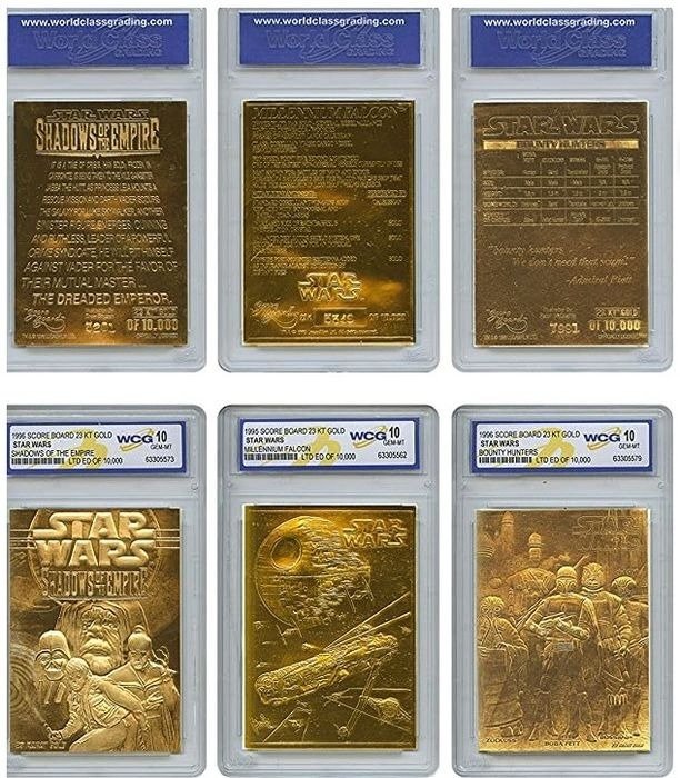 Star Wars - Star Wars - Lot of 7 - Original Gold Cards (23K) - Graded "10" Perfect/Mint