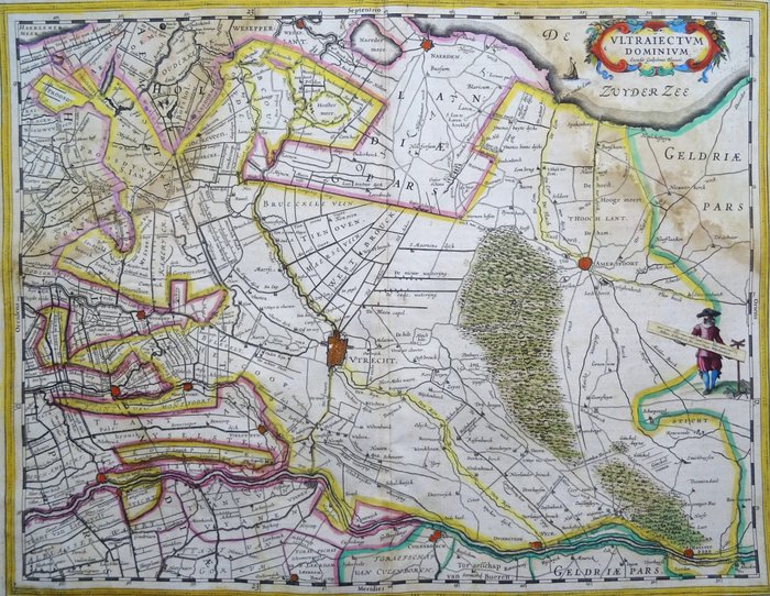 Holland - Utrecht, Amersfoort, Wageningen....; W. Blaeu - Ultraiectum Dominium - 1621-1650