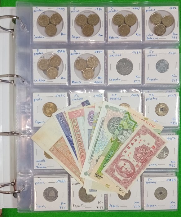 Verden. lote del mundo 152 monedas, más 9 billetes calidad UNC. Época 1920-2020 1920-2020  (Ingen mindstepris)