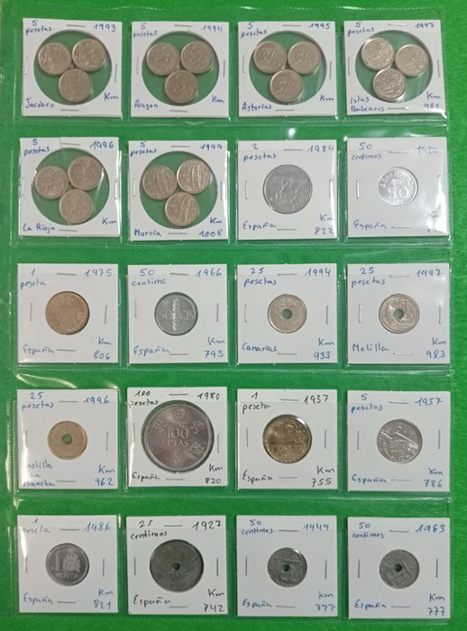 Verden. lote del mundo 152 monedas, más 9 billetes calidad UNC. Época 1920-2020 1920-2020  (Ingen mindstepris)