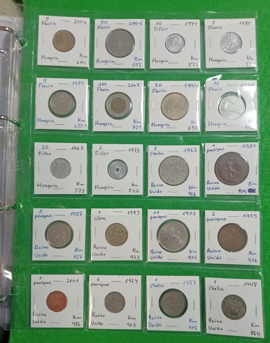 Verden. lote del mundo 152 monedas, más 9 billetes calidad UNC. Época 1920-2020 1920-2020  (Ingen mindstepris)