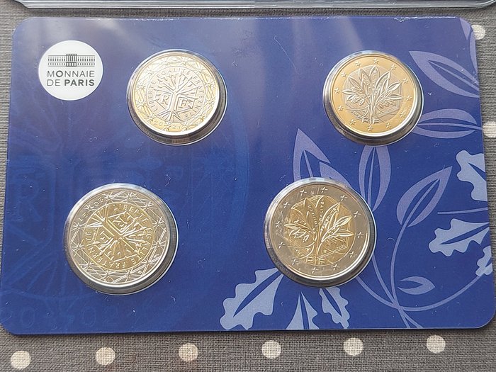 Frankrig. 2 Euro / Mini Set 2016/2022 "Euro 2016" + "20 anos Euro" (2 coincards)  (Ingen mindstepris)