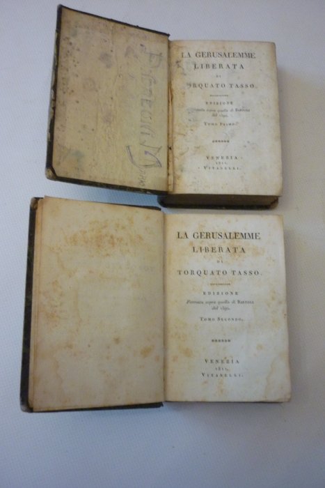 Torquato Tasso - La Gerusalemme Liberata stampa Vitarelli Venezia formata sopra quella del Bartoli del 1590 - 1811